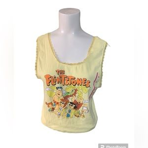 The Flintstones Mellow Yellow Sleeveless Crop Top XXL Shirt JUNIOR